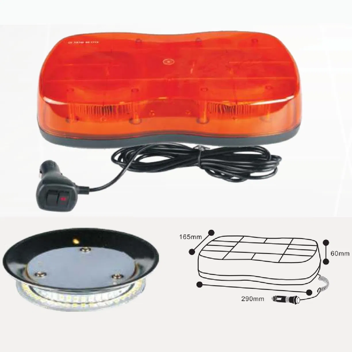 Strong Bright Amber Offroad Mini Trailer Rotating Beacon LED Strobe Light