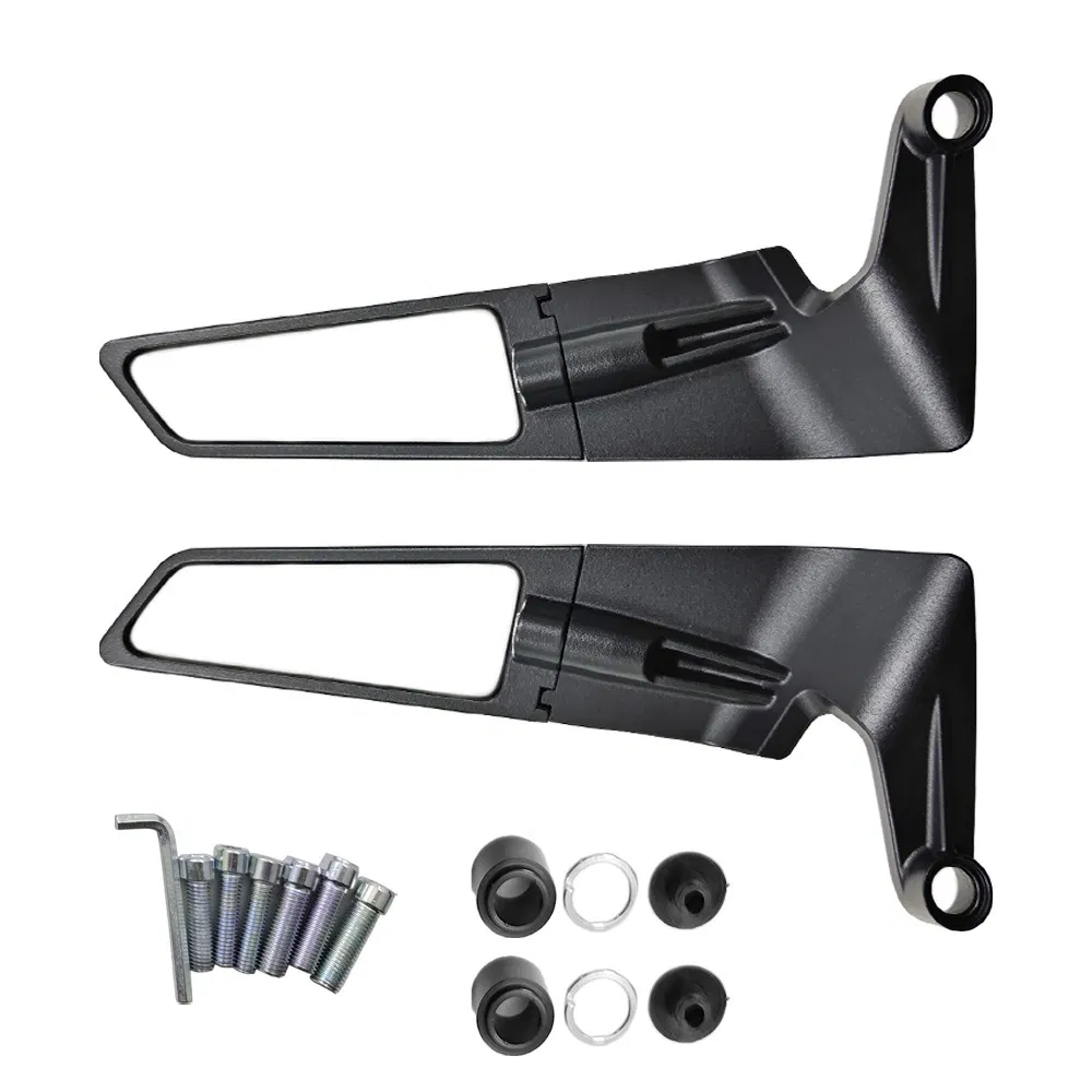 Aluminum Alloy Universal Multi-Angle Adjustable Aerodynamic Wing Mirrors for Motorcycles Square Blade Rearview Side Mirrors