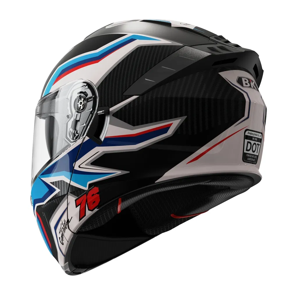 Модульный мотошлем белый с поднимающейся маской и антизапотевающим щитком