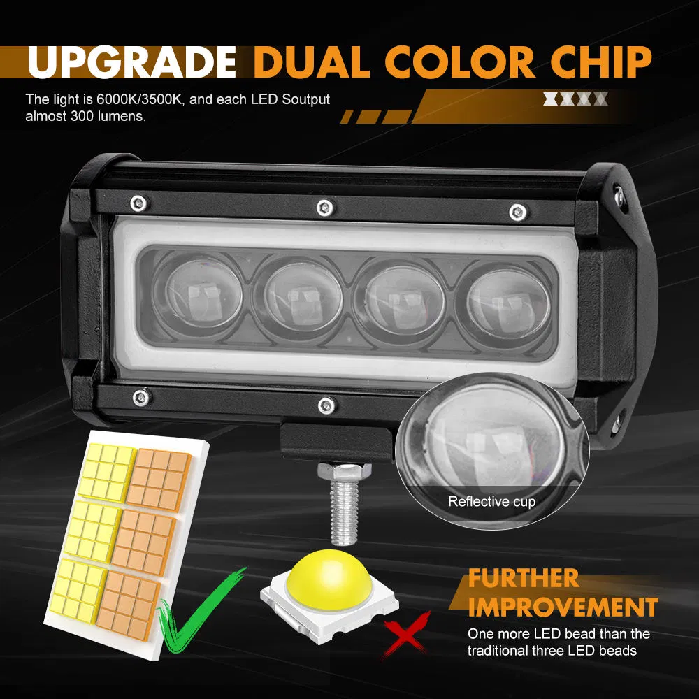 Bkr 4X4 Tractor Truck Boat 4WD All Terrain Vehicle Ultra Slim 6D Optical Lens Long Range Beam Single Row Combo Auto LED Light Bar
