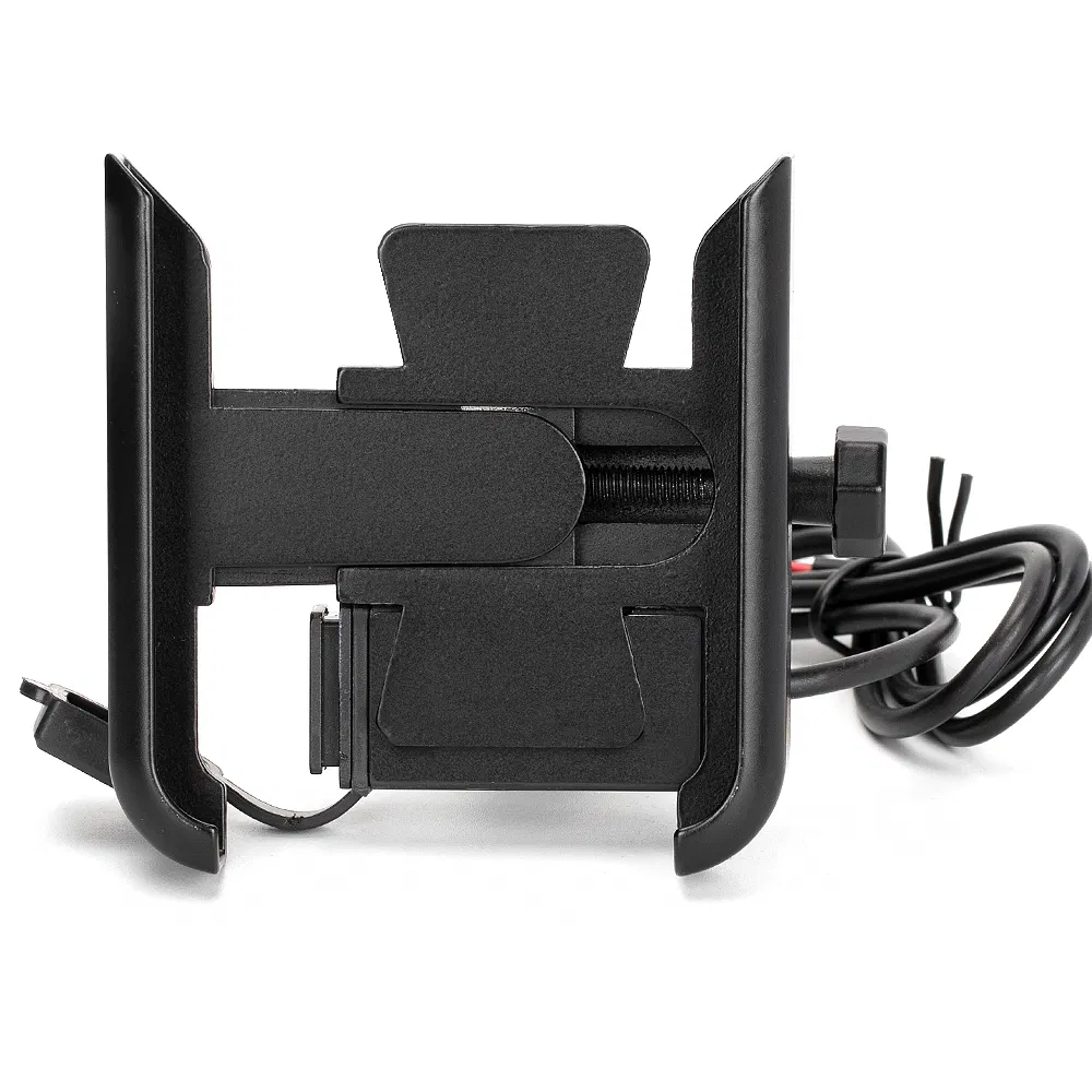 New Arrivals Motorcycle Phone Holder with USB Charger Aluminum Bike Handlebar Mount for 3.5-6.2 Inch Phones