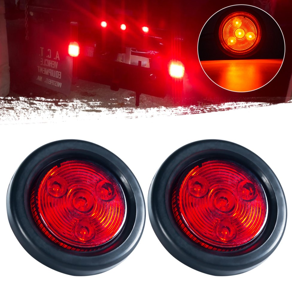 Красные боковые габаритные огни 2 дюйма для грузовиков и прицепов