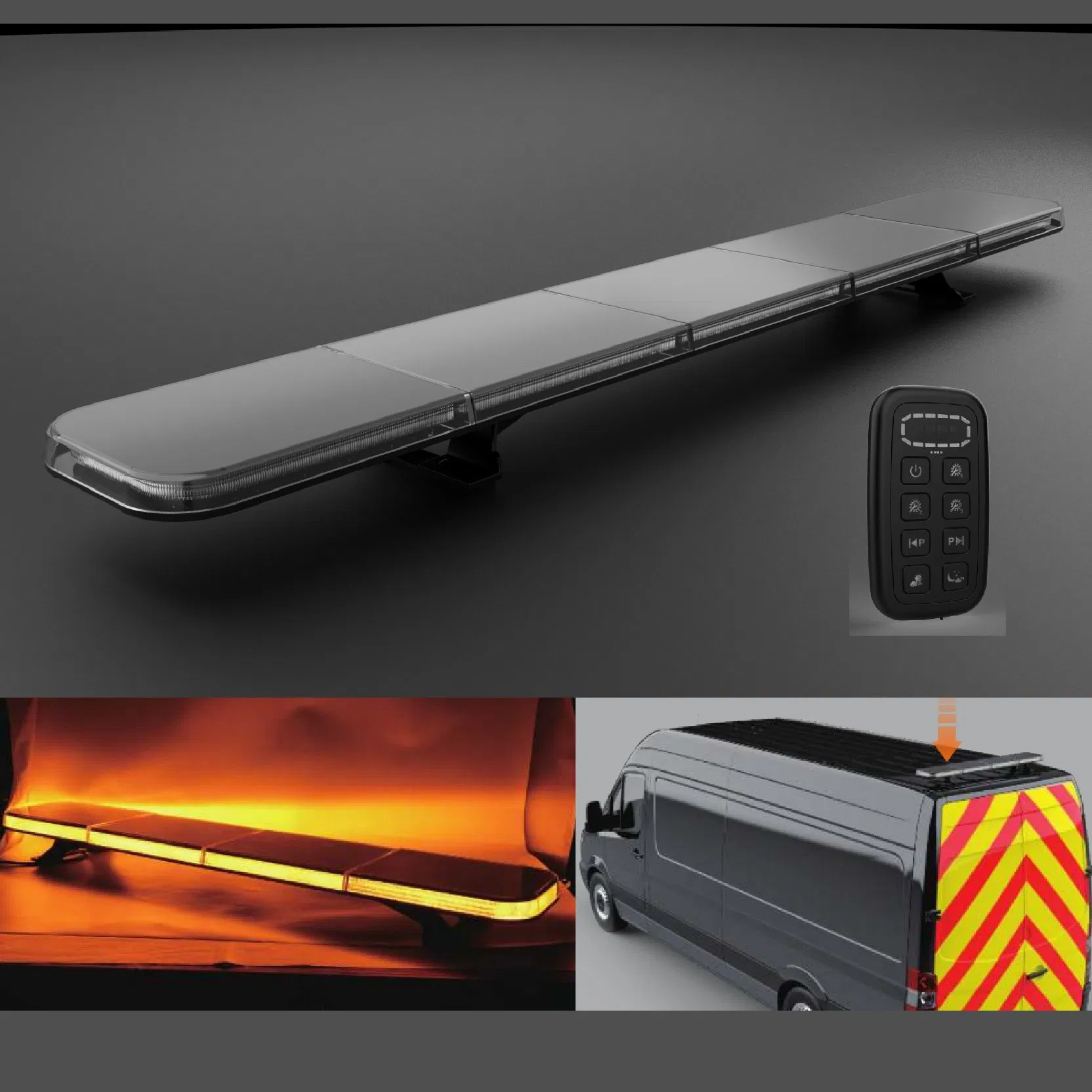 New Design 1500mm Ambulance Roof Top Amber Emergency Flashing LED Warning Strobe Lightbar