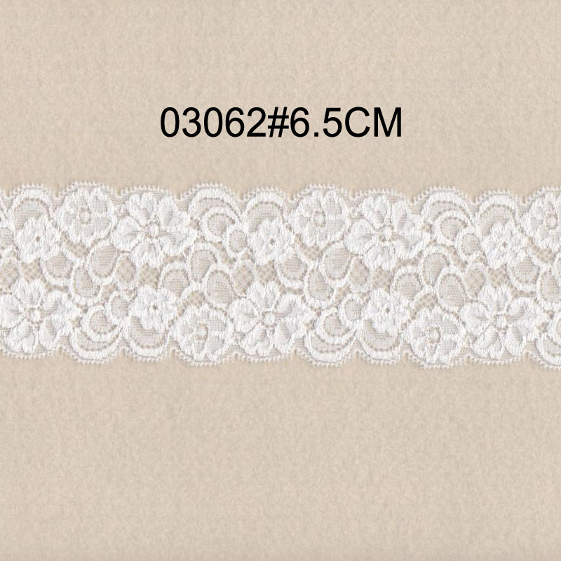 6.8 cm Elastic Stretch Flower Narrow Lace Trim