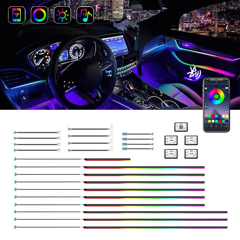 Комплект светодиодной подсветки салона автомобиля Tk-Yb