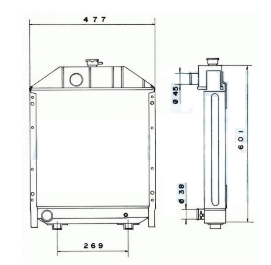 Радиатор алюминиевый Massey Ferguson / Landini 1824627m91