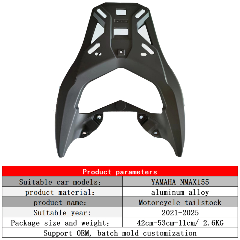 High Strength Tail Rack Motorcycle Spare Parts Accessories Aluminium Alloy Motorcycle Luggage Rack Frame for YAMAHA Nmax155