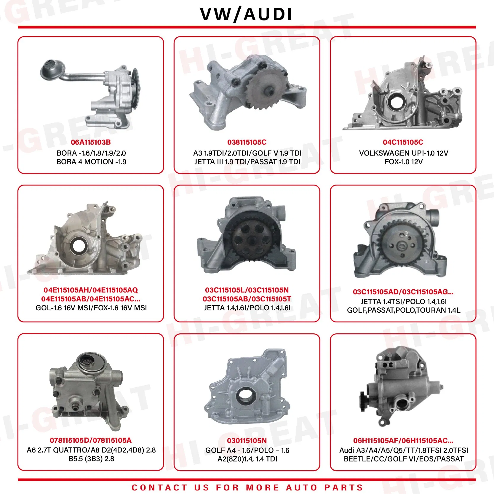 Масляный насос 06A115105 для Audi A3 A4 A6 TT VW Polo Golf