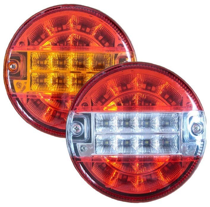 Hot Sale 4" Round 20PCS LED 12V 24V Tail Rear Tail Lights Turn Signal Waterproof IP67 Stop Brake Running Red Tail Trailer Rear Light