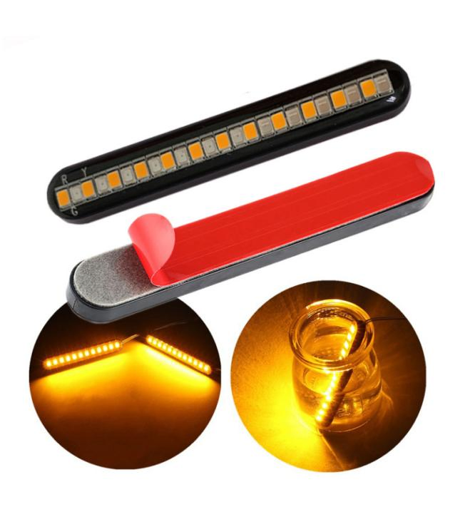 3W 24PCS SMD Dual Color Dynamic Function DC10-30V LED Motorcycles Car Turck License Plate Lamp Water Driven Turning Brake Tail Light