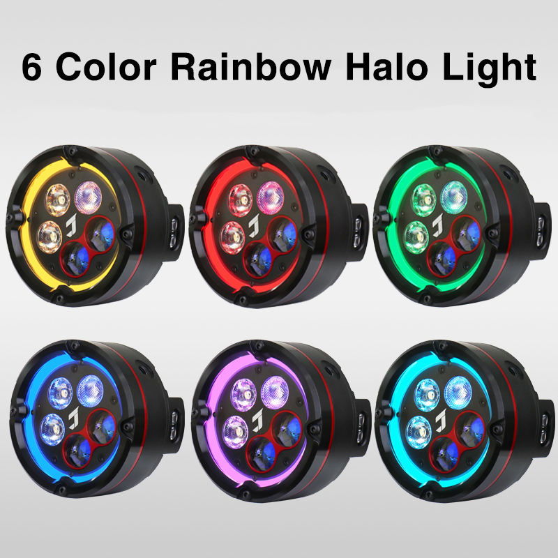 Motorcycle Light Jpad J5s 6 Color Halo High Bright Spotlight Yellow White180W LED Fog Lamp