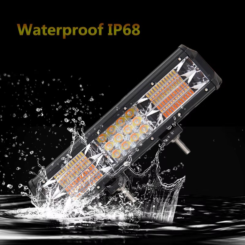 Car Light Triple Row 3030 LED Work Light Bar 4"5"7"9"22"32"42" Two-Color Strobe for Cars off-Road Trucks Auto Exterior Lighting Auto Lamp LED Work Lamp