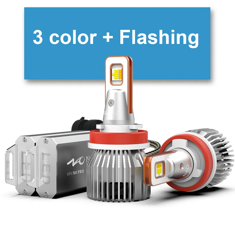 LED-лампы S4 PRO 3 Color для авто, H4/H7/H11/9005/9006