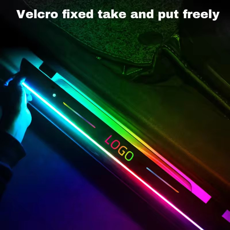 Светодиодная подсветка порогов дверей авто с логотипом