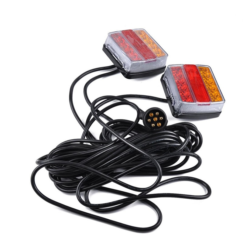 12V IP68 Waterproof LED Trailer Light Kit 10m Cable Tail Lights Trailer RV Truck Van Warning Lights with 7 Way Plug