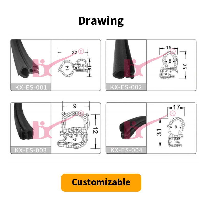 EPDM Auto Factory Produce Customized Flexible Car Door Rubber Seal Strip