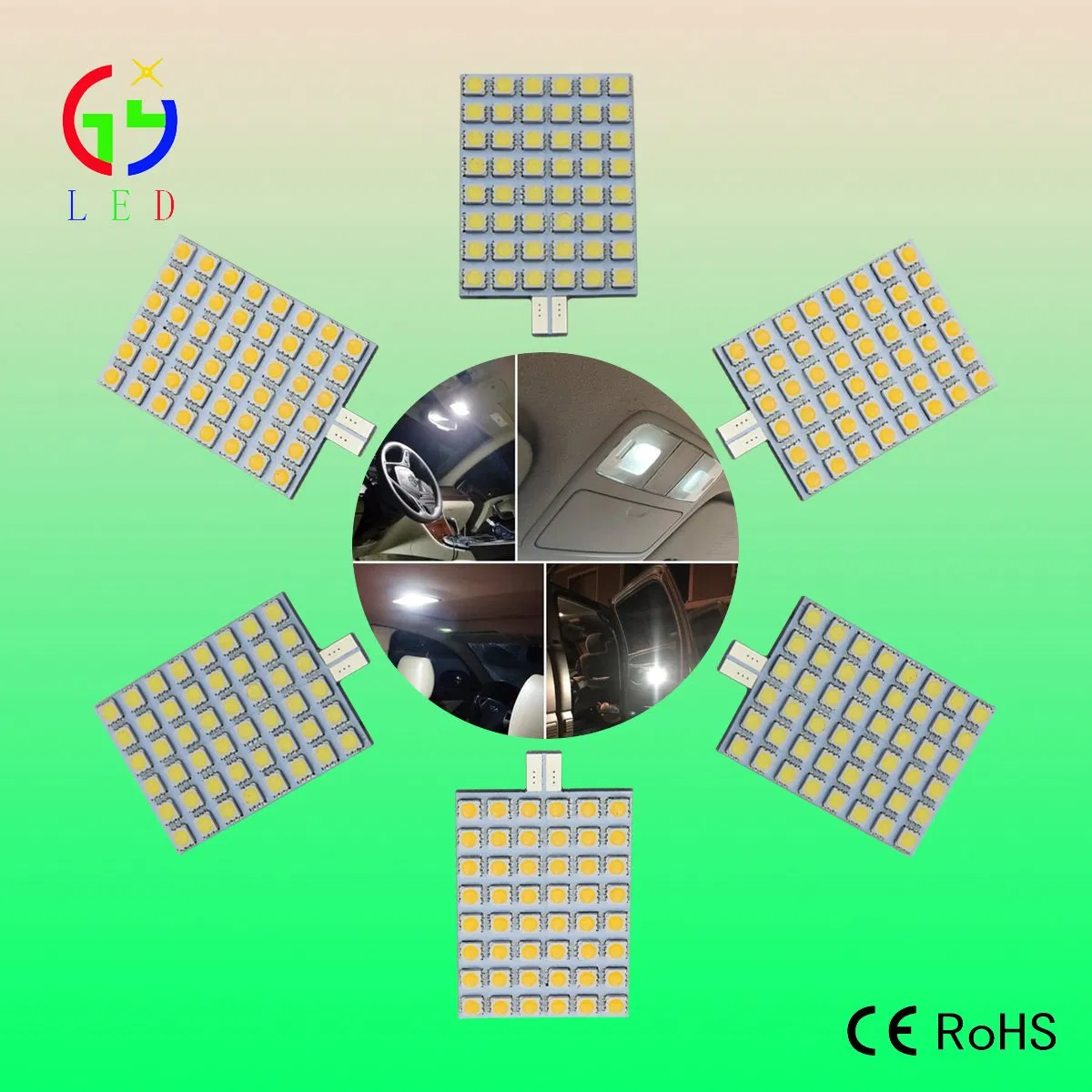 Светодиодные лампы T10 W5W для авто и катеров, 48 SMD
