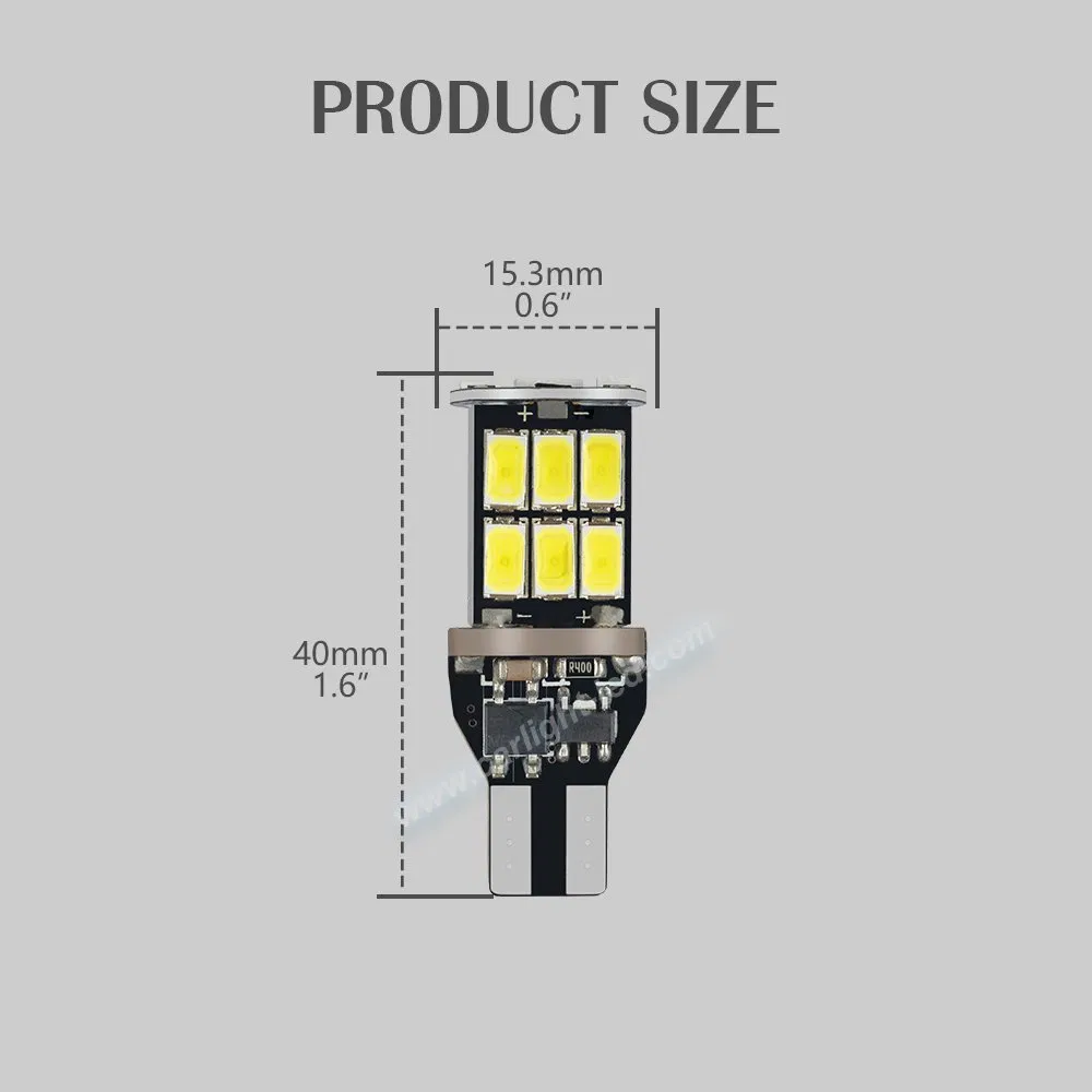 Лампы T15 светодиодные для габаритов, стоп-сигналов, повторителей