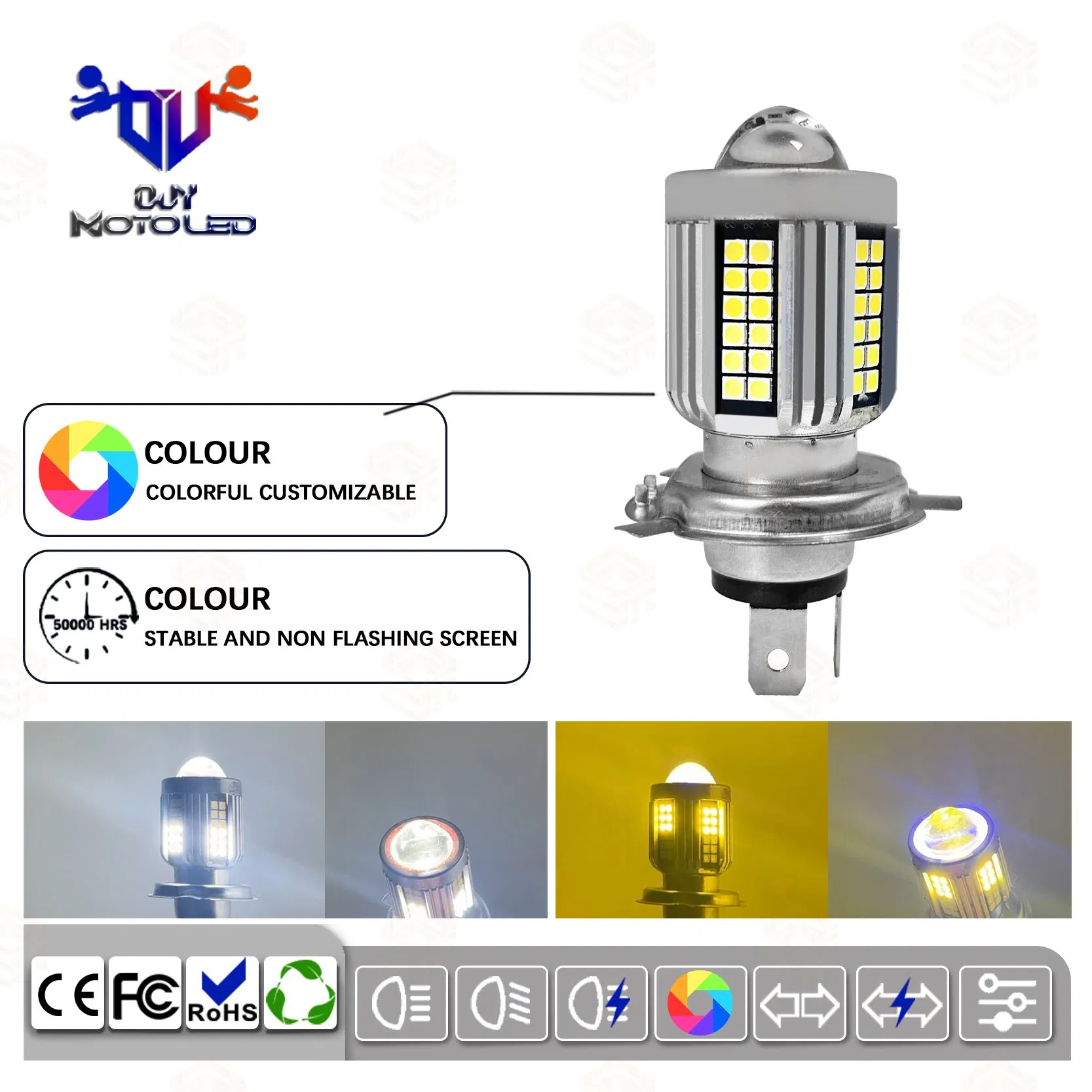 Long Life LED Single-Light Lens Headlights Safety Car Plug-in Lamp Adaptive Headlights Spotlight Electric Vehicles LED Headlights