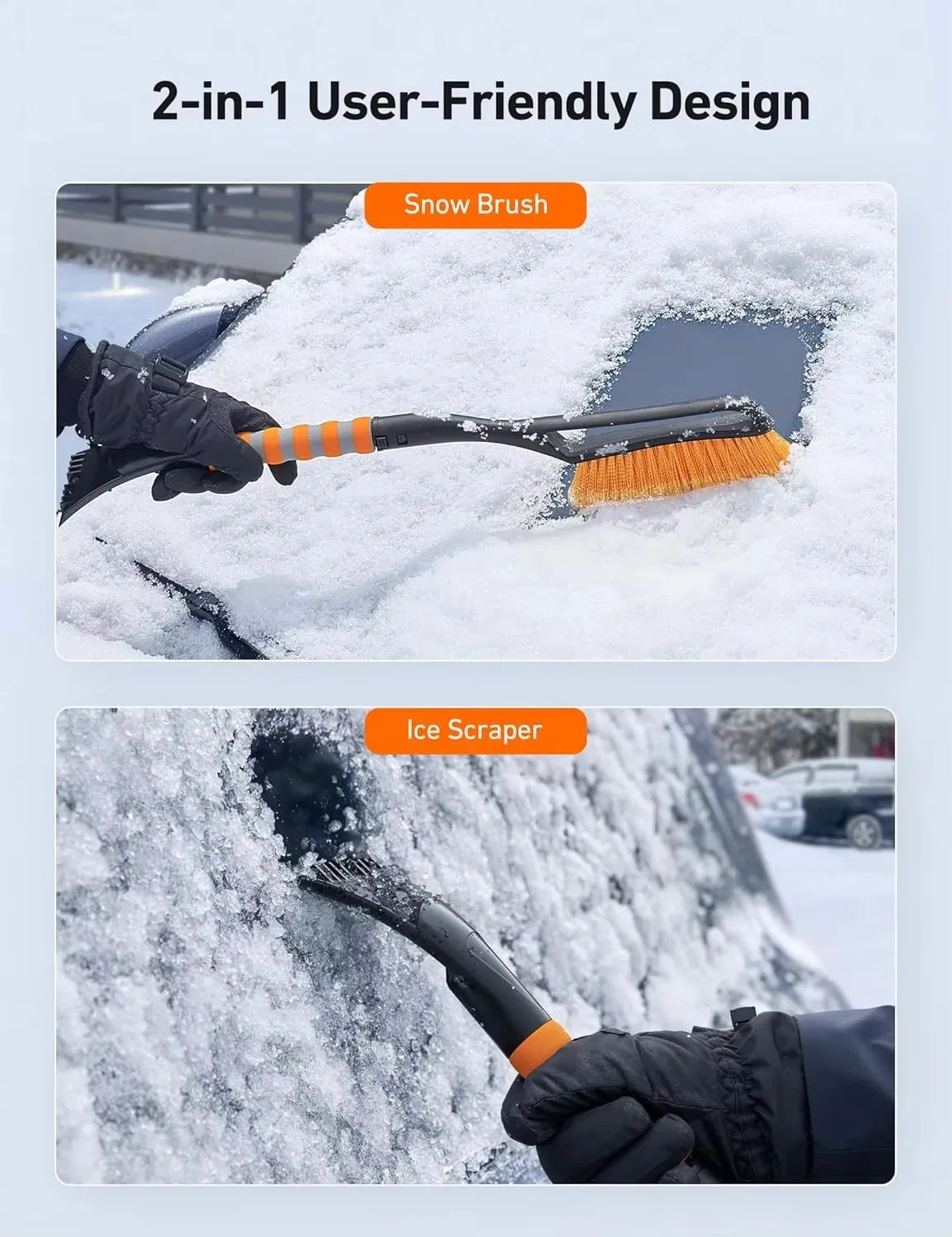 All-Weather Detachable Snow and Ice Removal Tool for Vehicles