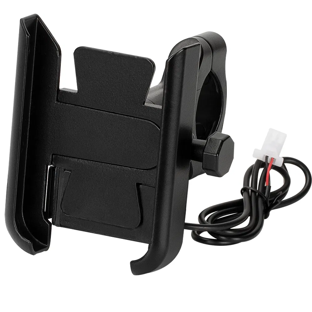 New Arrivals Motorcycle Phone Holder with USB Charger Aluminum Bike Handlebar Mount for 3.5-6.2 Inch Phones