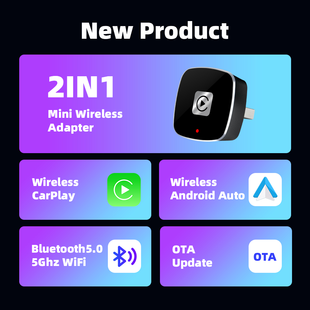 Смарт-бокс EKIY 2 в 1: беспроводной адаптер 5 ГГц Wi-Fi для Android (подключи и играй)