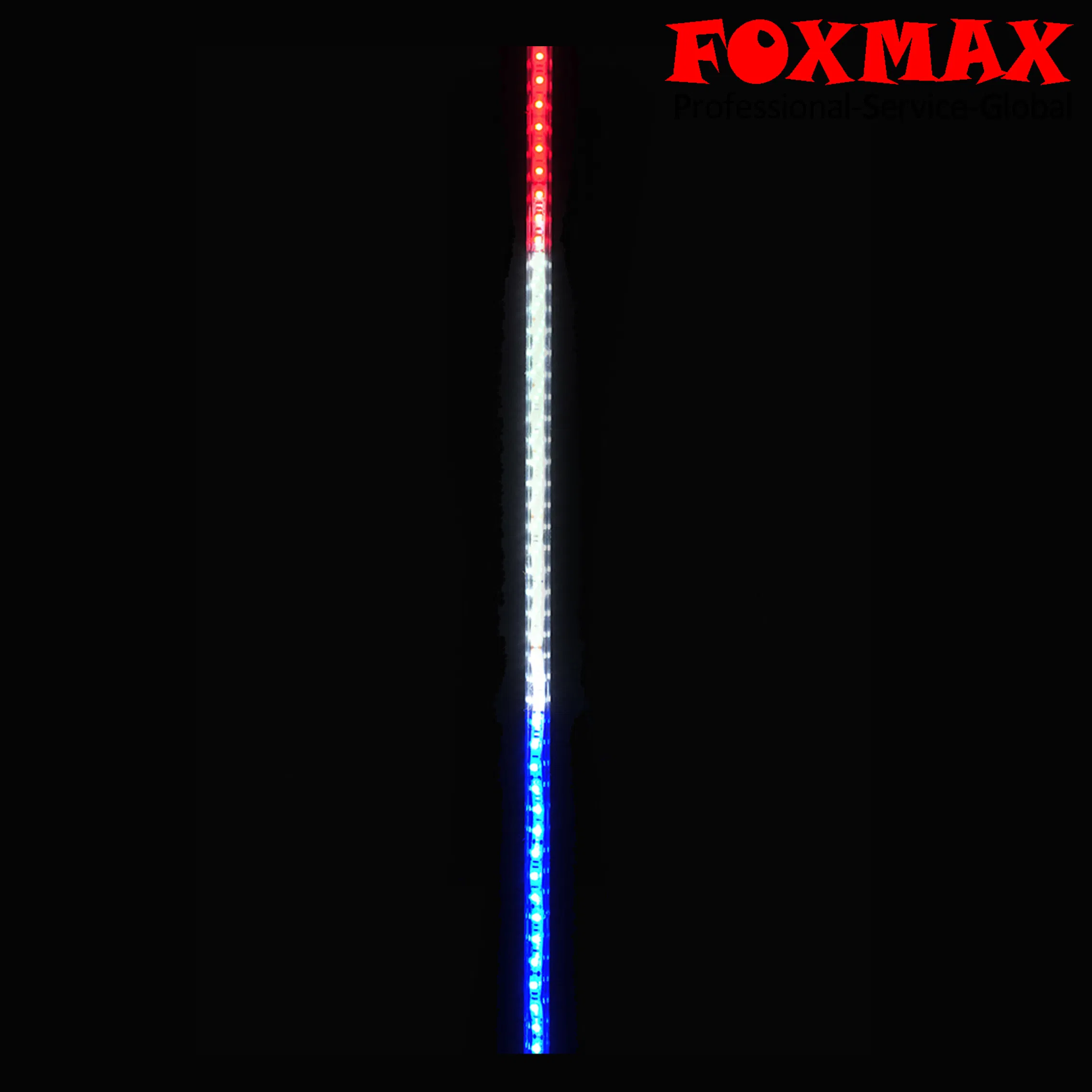 Vibrant Red, White, and Blue LED Whips for Cars