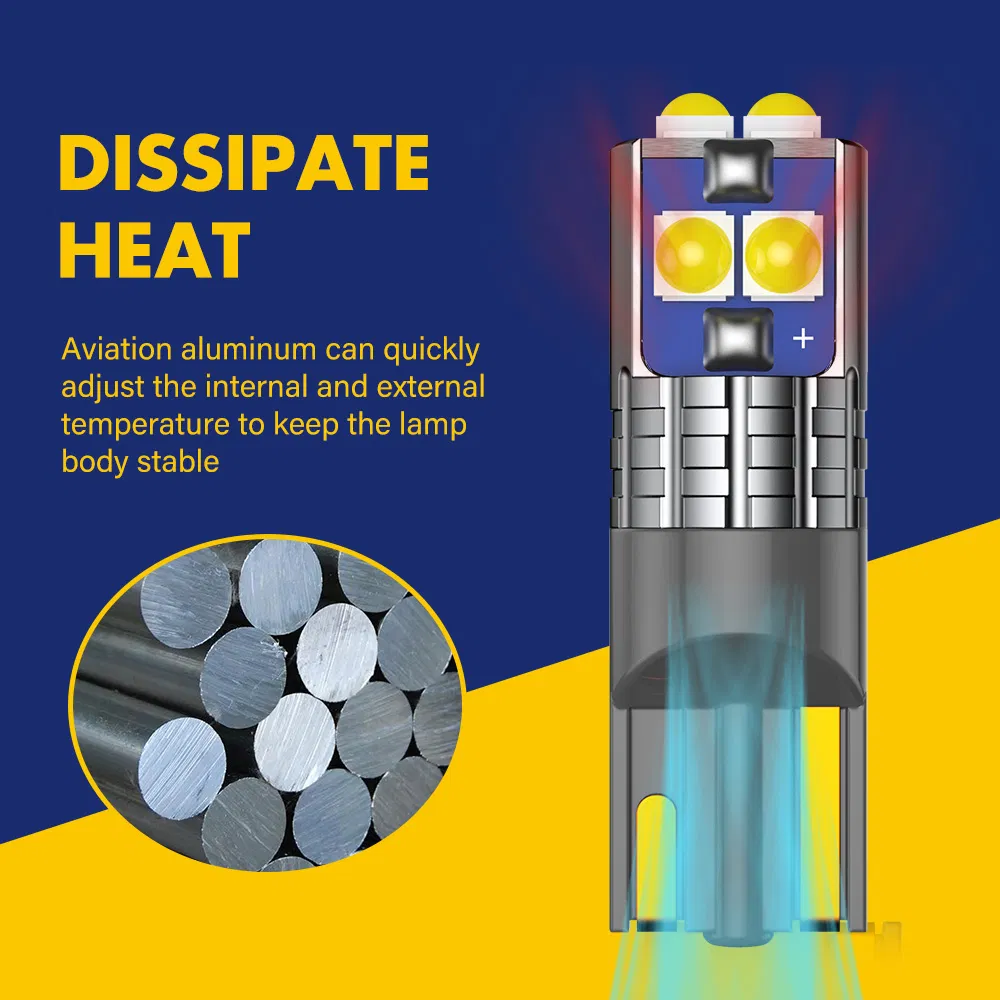 Светодиодные лампы BKR T10 W5W для авто, 6SMD