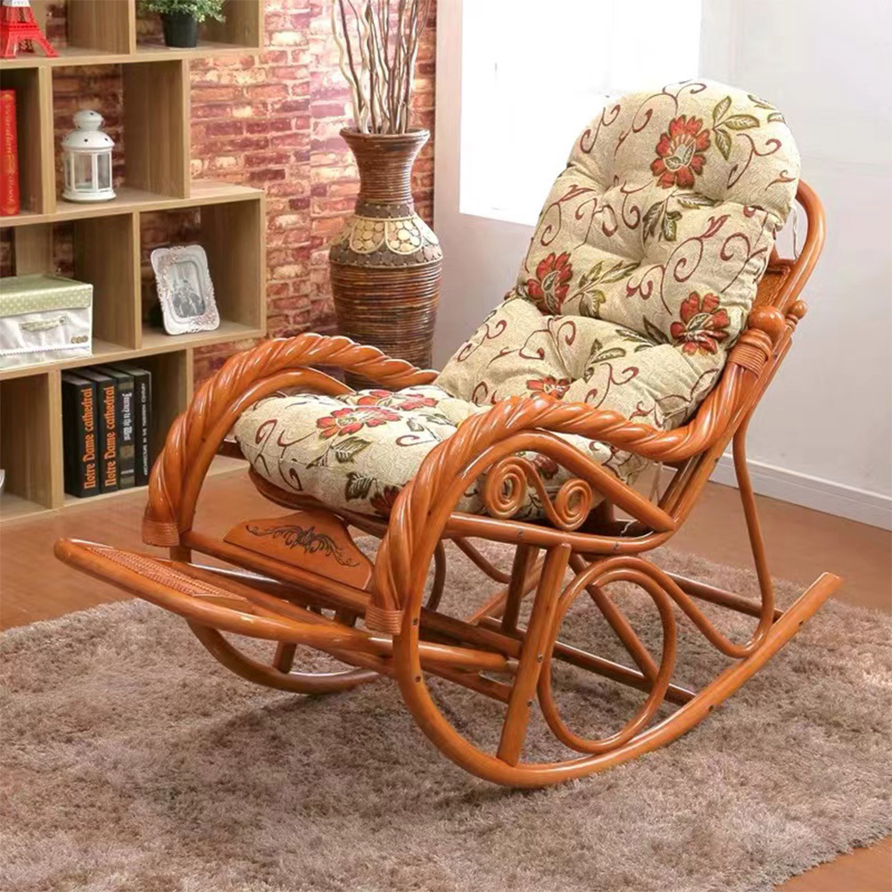 Стильное качающееся кресло-качалка из ротанга для дома и улицы