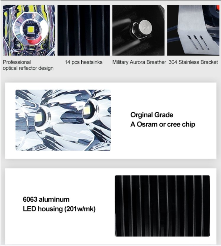 Круглые светодиодные фары Aurora 9 дюймов, 205W