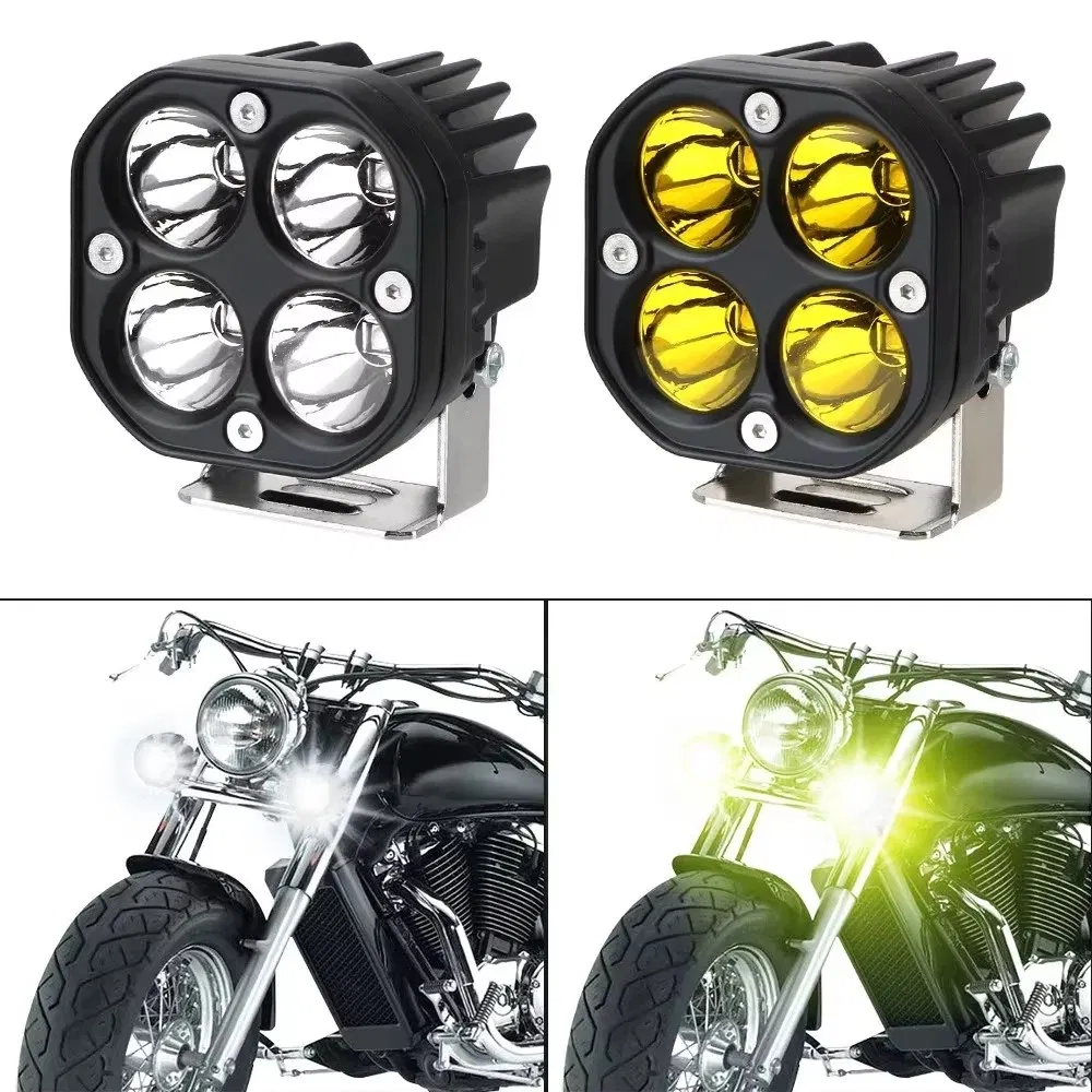 for Truck SUV ATV 12V 24V Waterproof LED Spotlight Yellow off-Road Fog Lamp Driving Work Light