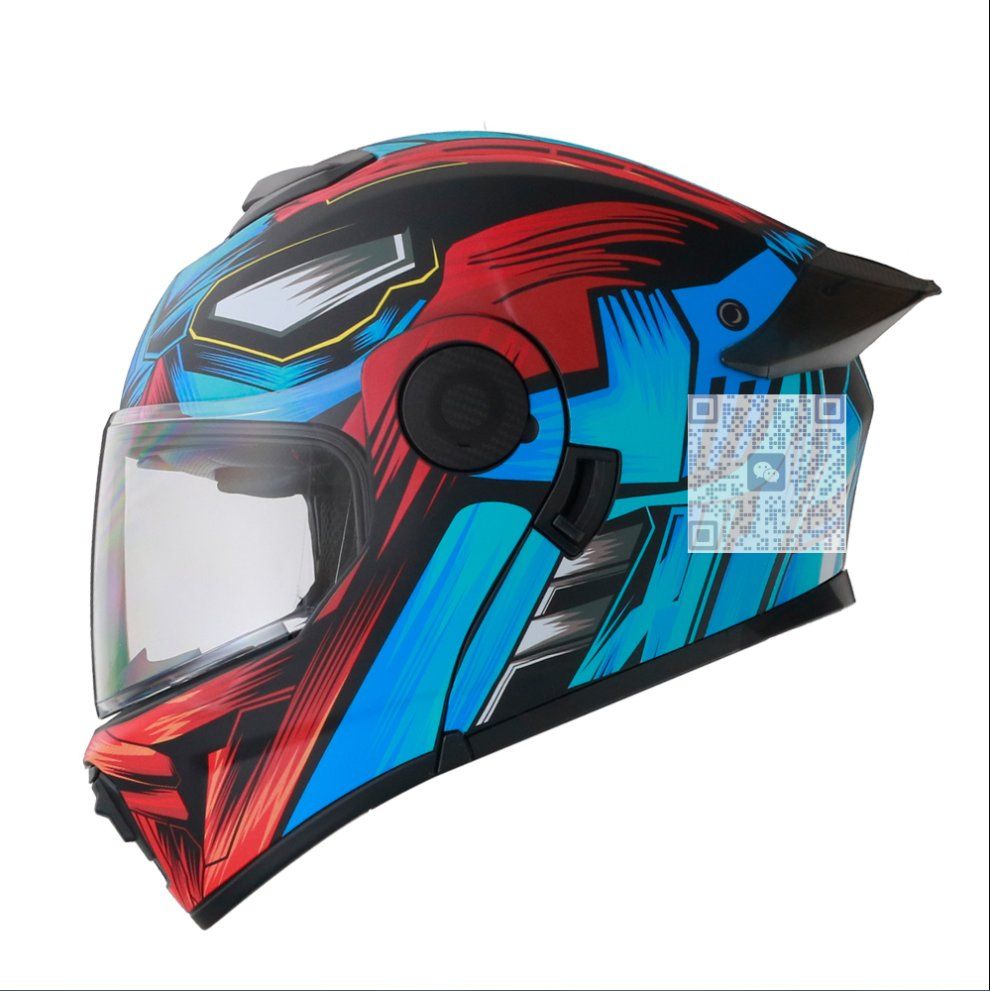 Factory OEM Newest Flip up Motorcycle Helmet with LED Light High Quality