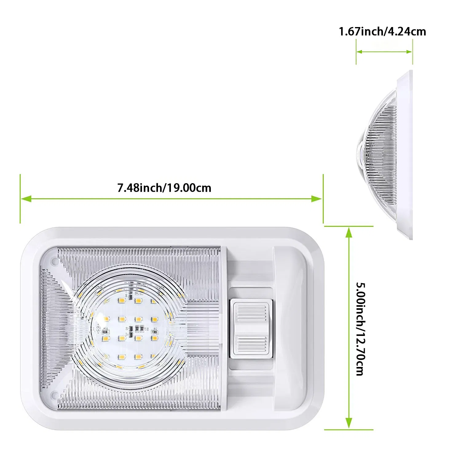 Светодиодный прозрачный плафон для авто с 24 LED