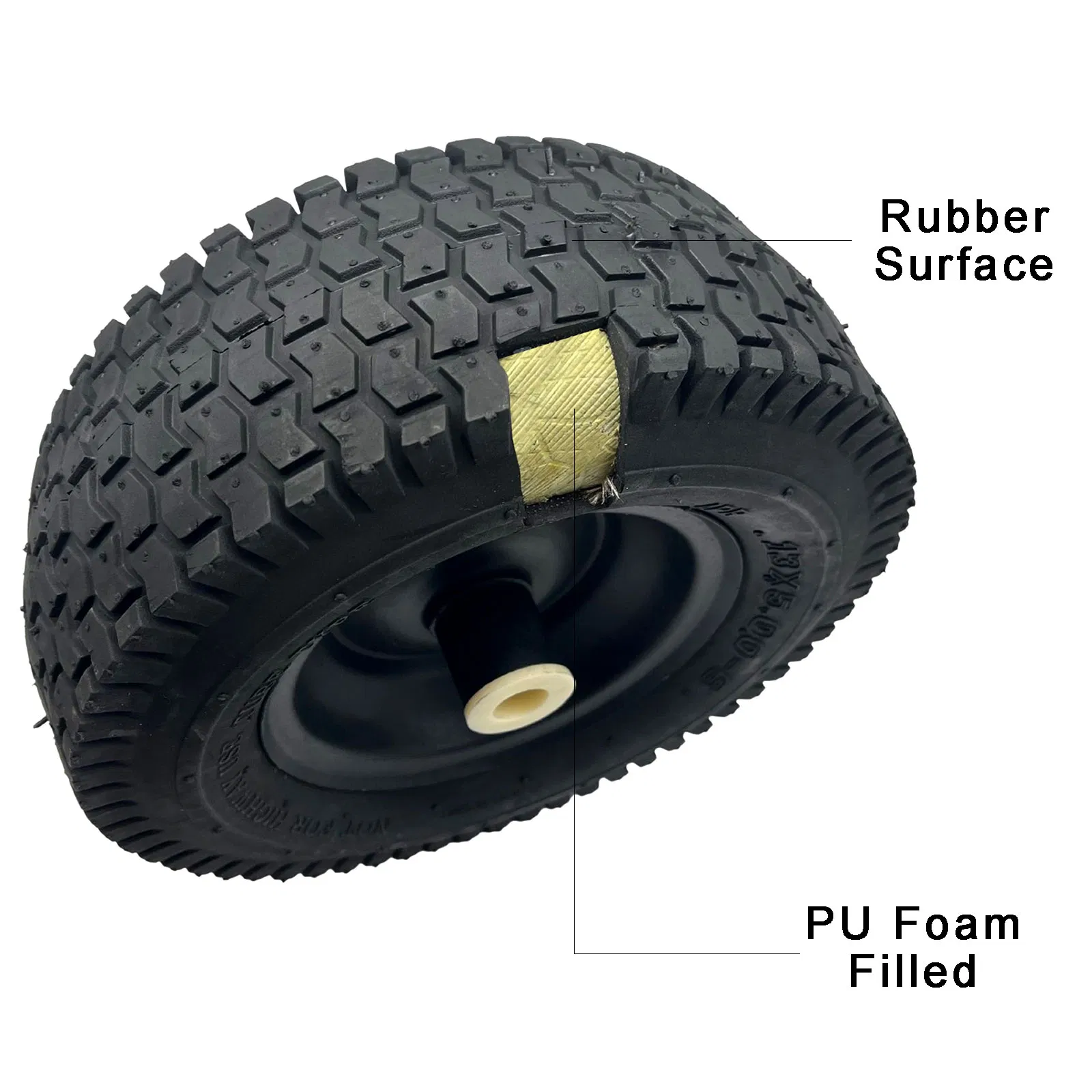 13"X5.00-6 Solid Rubber Filled PU Foam Wheel and Tires for Generator Lawnmower