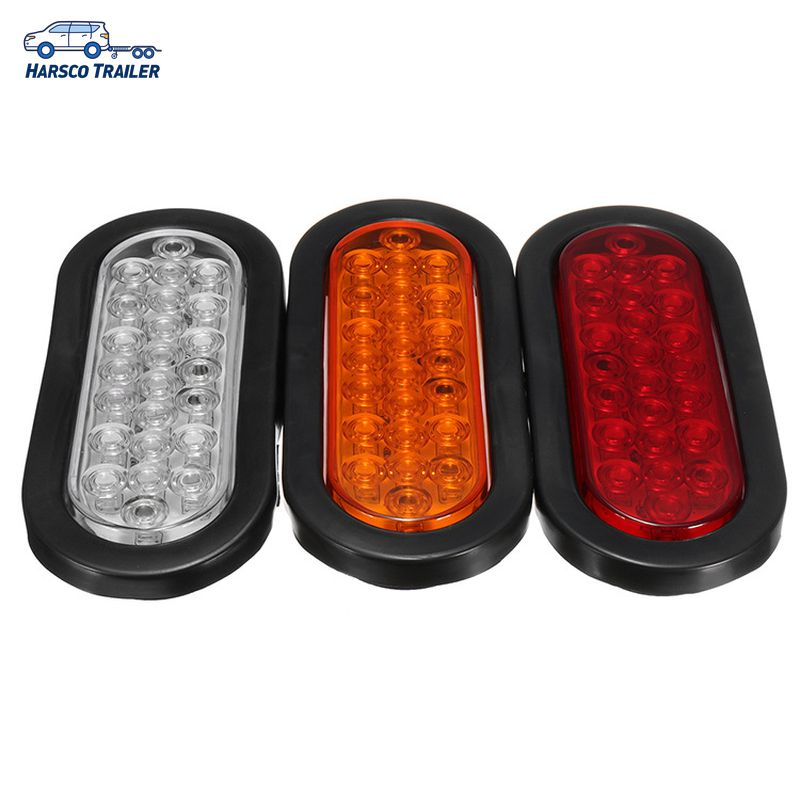 24-LED 6" Oval Trailer Tail Light Kit - DOT Certified Waterproof IP68