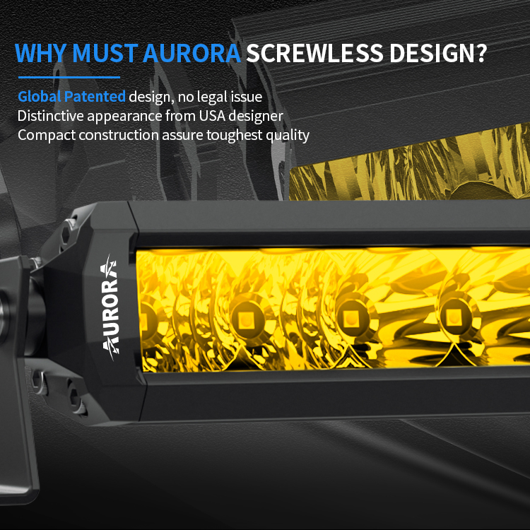USA Designed Aurora Golden Screwless Offroad Lights LED Light Bar