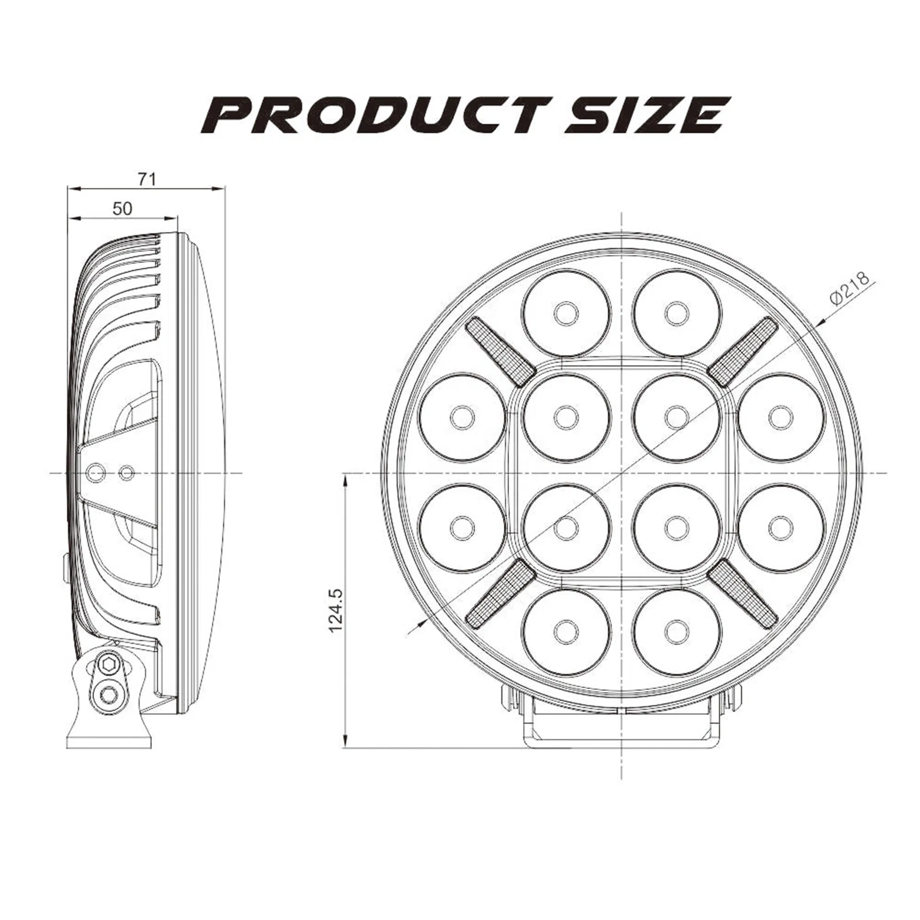 Сверхтонкая светодиодная фара 9 дюймов для внедорожников