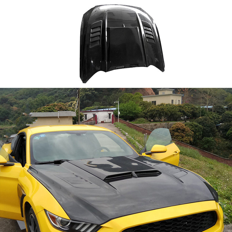 Car Carbon Fiber Fibre Front Bonnet Engine Hood Vented for Ford Mustang 2015-2017