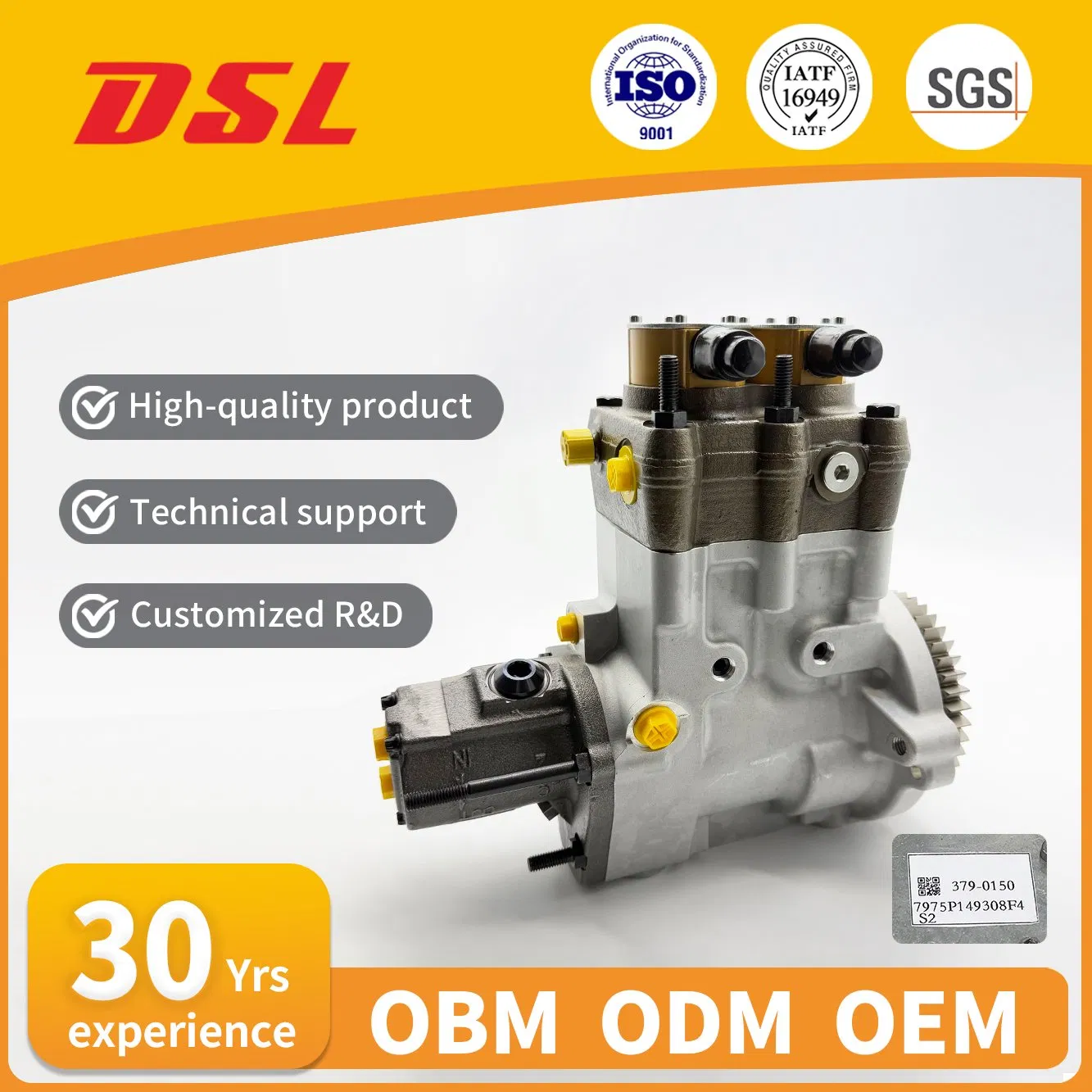 Топливный насос Common Rail 379-0150 для двигателя C9.3