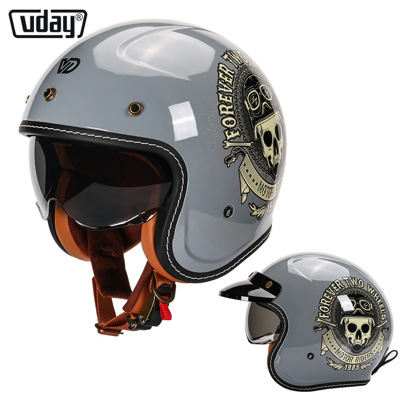 Открытый мотошлем Three Quarters, ретро-стиль