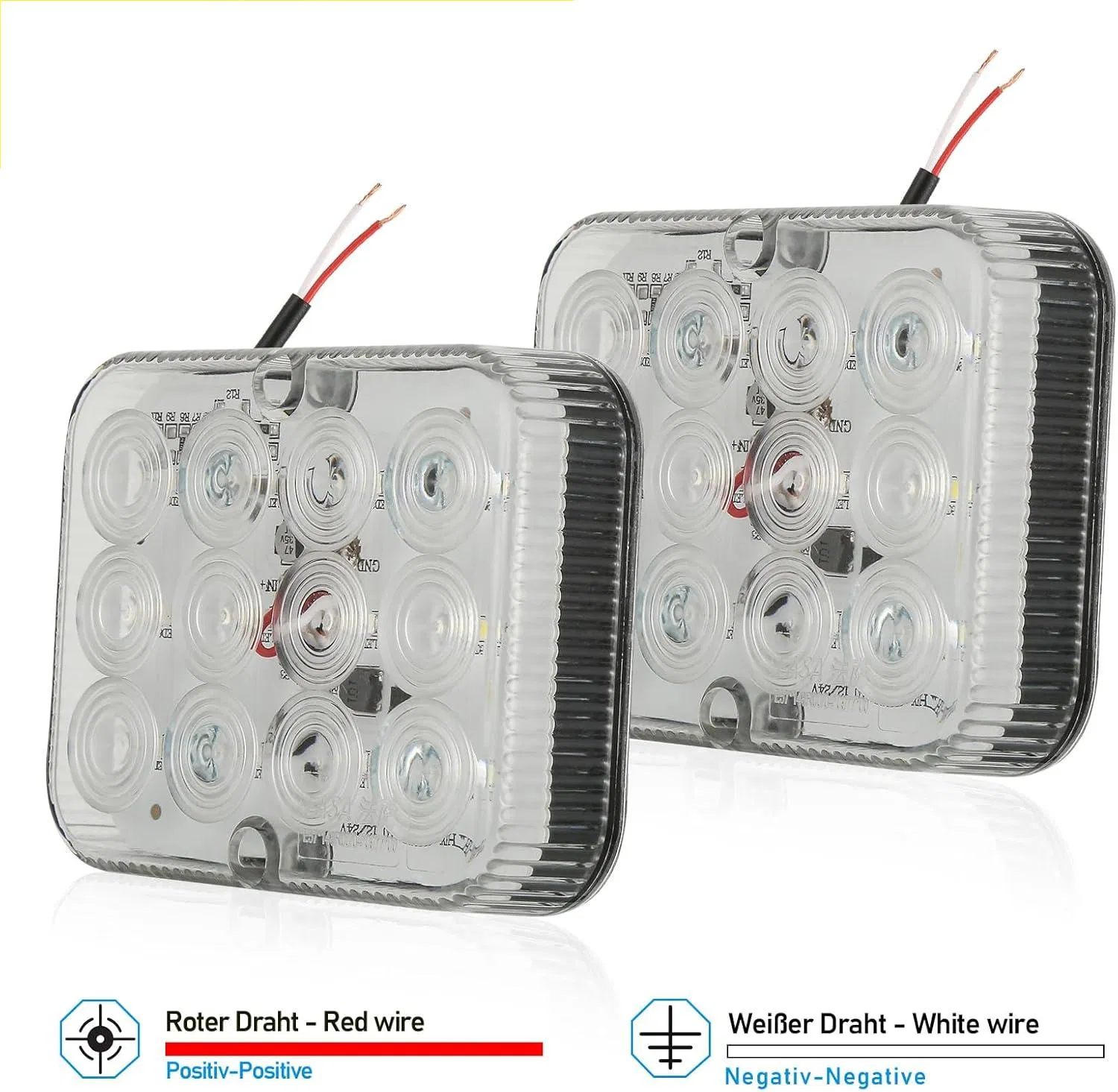 12V LED Reversing Backup Lights for Trailers, Trucks, Caravans, Tractors, Agricultural Tractors, LED Rear Lights,