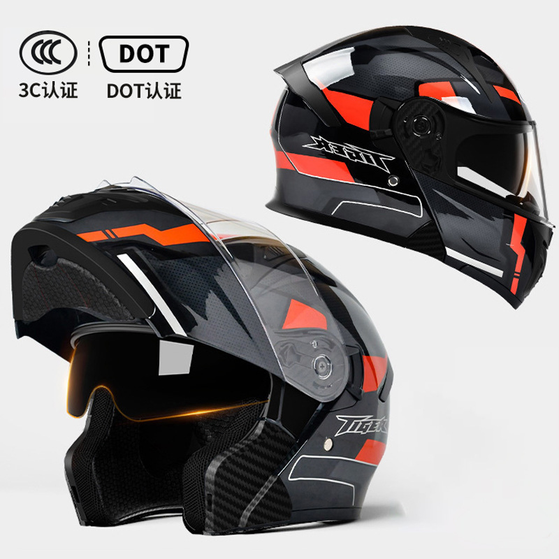 3c DOT Approved Motorcycle Helmets Open Face Helmet with Dual Visors ABS Safety Helmets