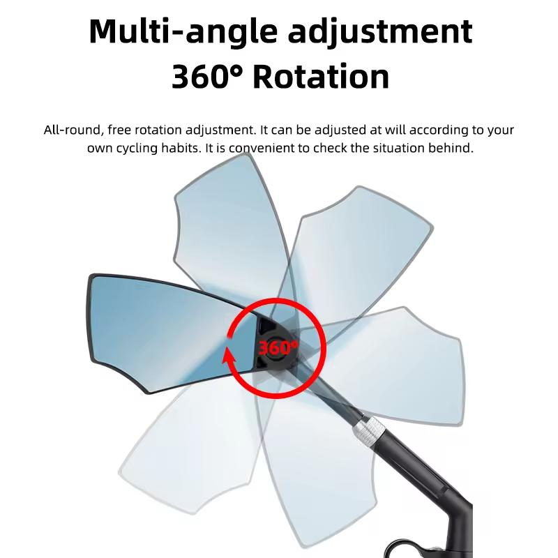 360 Degree Rotating Adjustable Bike Rearview Mirror Adjustable Telescopic Reflective Riding Mirror