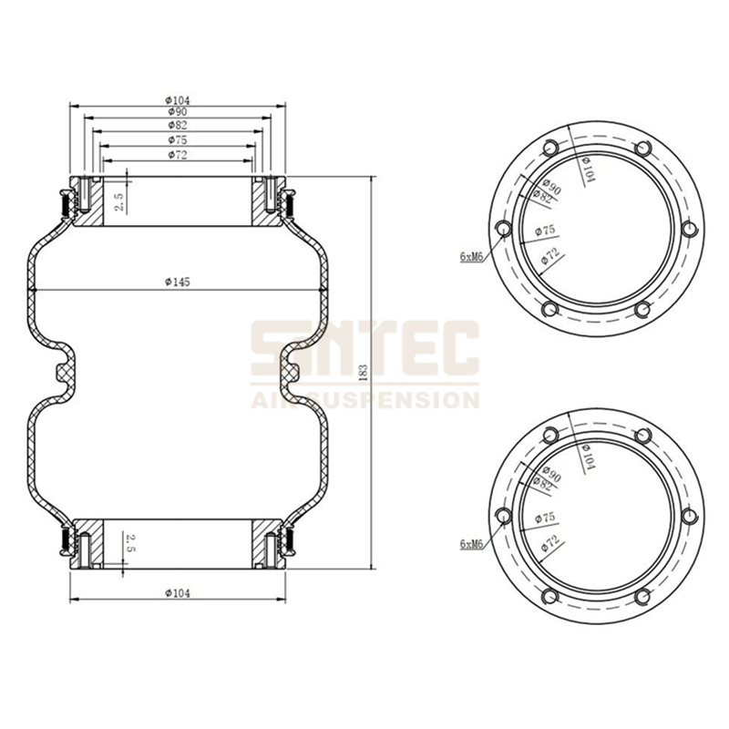 Car Universal Rubber Air Ride Lift Shock Bellow Bag Spring Suspension Strut