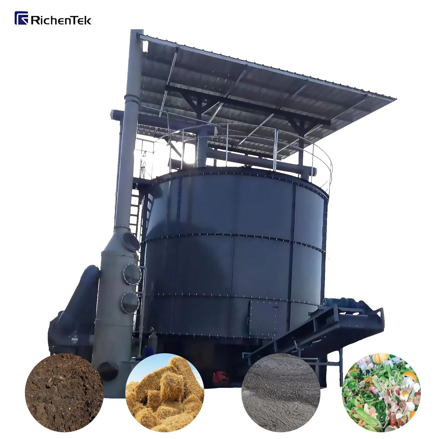 Вертикальный ферментационный танк 120 м³ для компоста