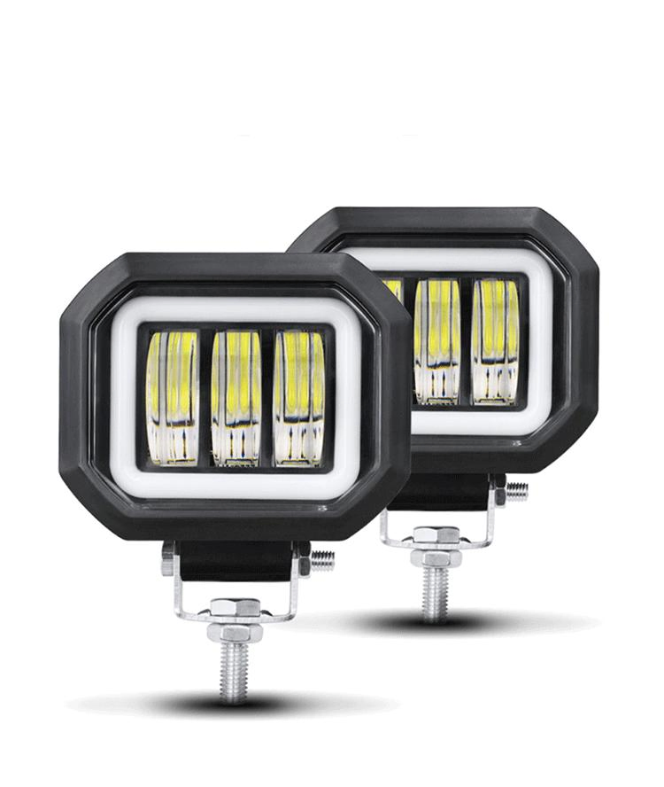 New Car LED Work Lights LED Headlights 30W Fog Lights with Aperture Angel Eye Motorcycle Spotlights
