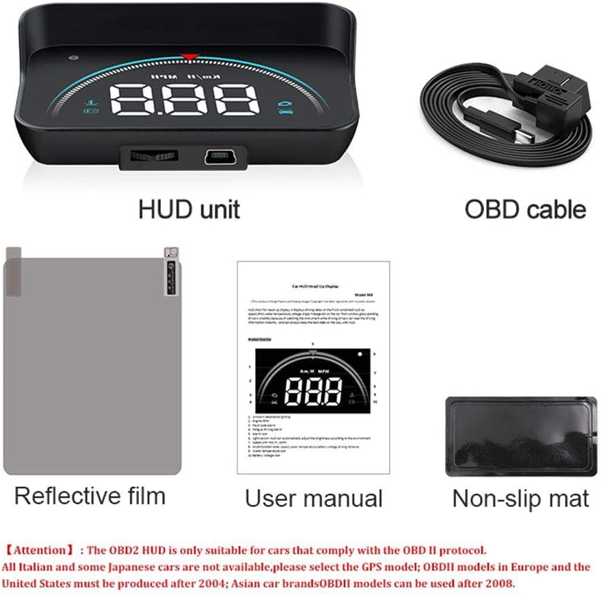 Автомобильный HUD-дисплей OBD2 с индикатором скорости и диагностикой