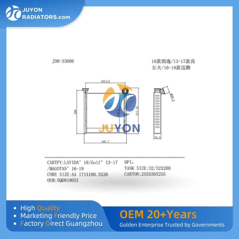 Отопитель (радиатор печки) для Volkswagen Teramont, Lavida, Golf, Magotan