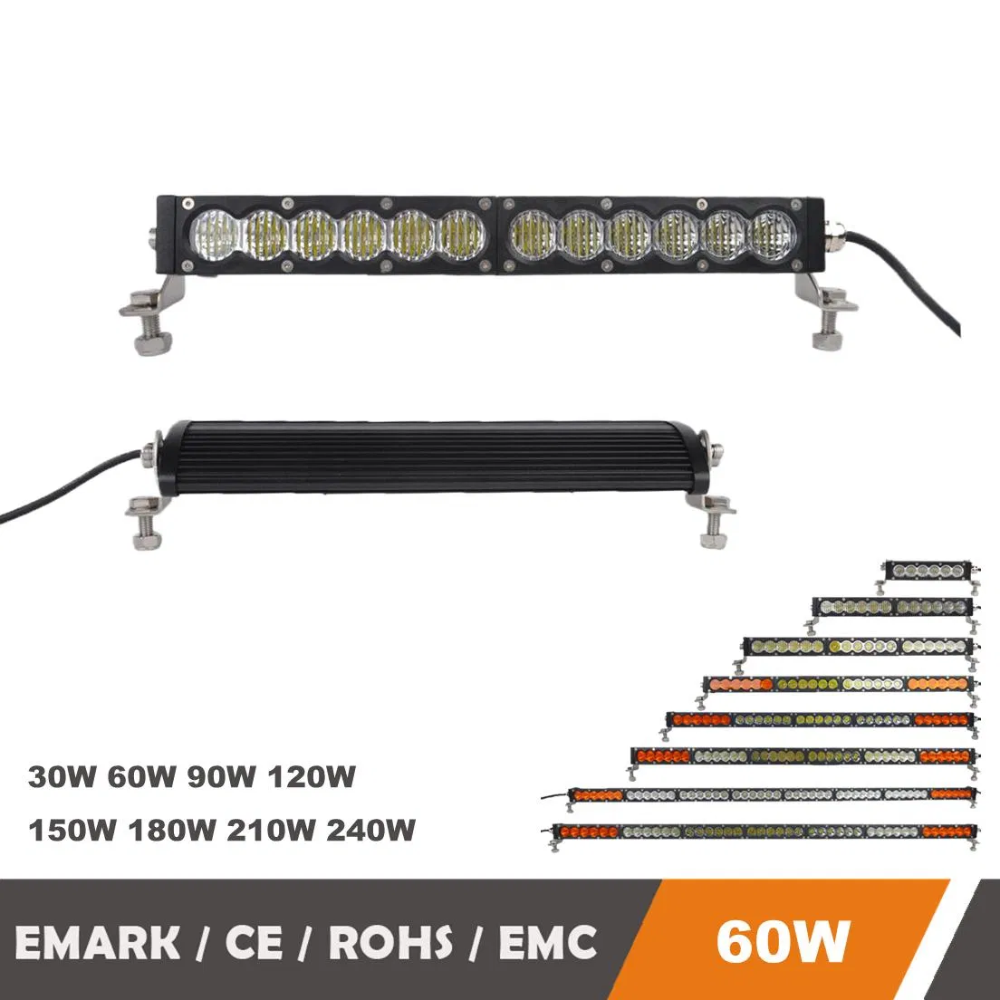 Светодиодная линейка 13 дюймов 60W для авто, 9-49V