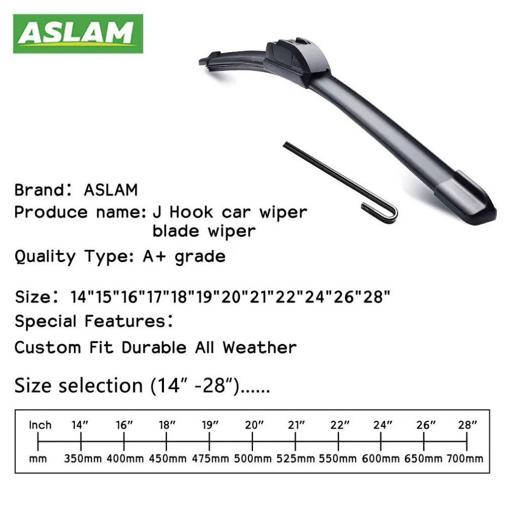 Quality Auto Parts Windshield Wiper Blade for U/J-Hook Rocker Arms